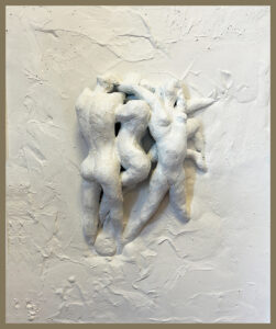 Together 1, Gips/Keramik, Wandrelief, Breite 42 cm, Höhe 52 cm
